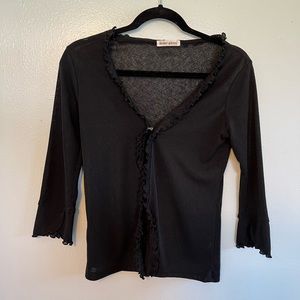 Vintage dunner gibson Clasp sheer black top